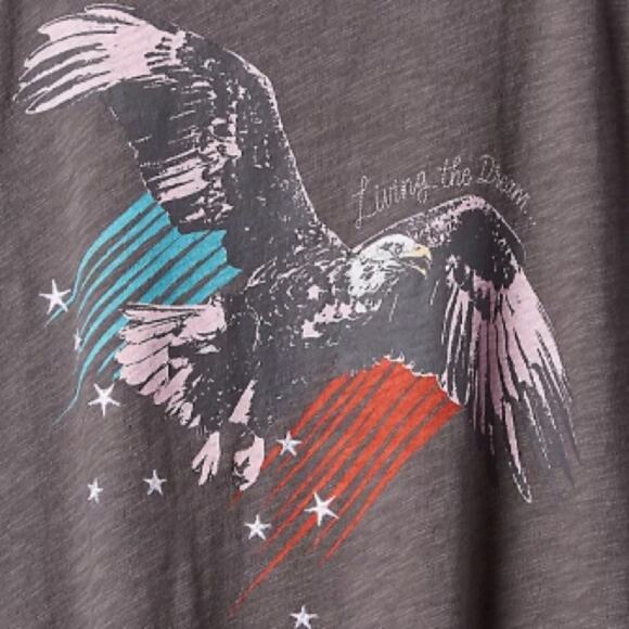 Torrid Living The Dream" Eagle GRAPHIC Living The Dream" Eagle  HI NECK TANK - Picture 2 of 5